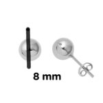 14 Ayar Beyaz Altın Top Küpe 8 mm. - Görsel 6