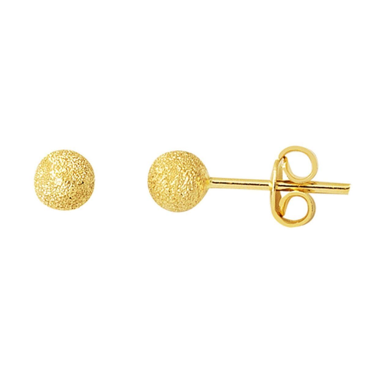 1785496908_7681.jpg Kumlu 14 Ayar Altın Mini Top Küpe - Görsel 1