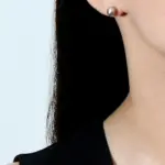 14 Ayar Beyaz Altın Taşsız Top Küpe - Görsel 5