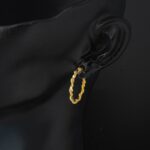 Burma Halka Altın Küpe 14 Ayar 2 cm. Çaplı - Görsel 4