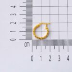14 Ayar Altın 1,8 cm Halka Burma Küpe - Görsel 6