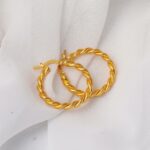 22 Ayar Altın 2,5 cm. Burma Küpe - Görsel 4