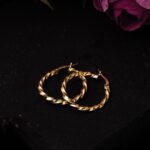 Burgu 1,8 cm. Çaplı 22 Ayar Halka Küpe - Görsel 5