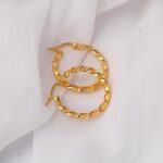 Burgu 1,8 cm. Çaplı 22 Ayar Halka Küpe - Görsel 4