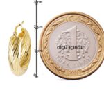 The Bomb 2 cm Çaplı Halka Altın Küpe - Görsel 6