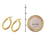 Halka 2 cm. Çaplı 22 Ayar Altın Küpe - Görsel 6