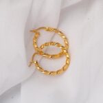 Burgu 2,5 cm. Çaplı 22 Ayar Halka Küpe - Görsel 4