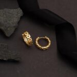 Rolex Tasarım Halka Altın Küpe - Görsel 5
