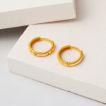 Ajda Altın Halka Küpe 14 Ayar 2 cm. Çaplı - Görsel 3