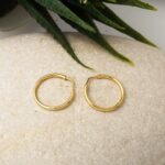 Altın Halka Küpe 14 Ayar 1,5 cm. Çaplı - Görsel 4