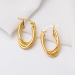 3 cm Çaplı 14 Ayar Halka Altın Küpe - Görsel 4