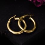 İzmir Halka Altın Küpe (2.5 cm Çaplı) - Görsel 5
