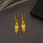 22 Ayar Hint İşi Sallantılı Altın Küpe - Görsel 3