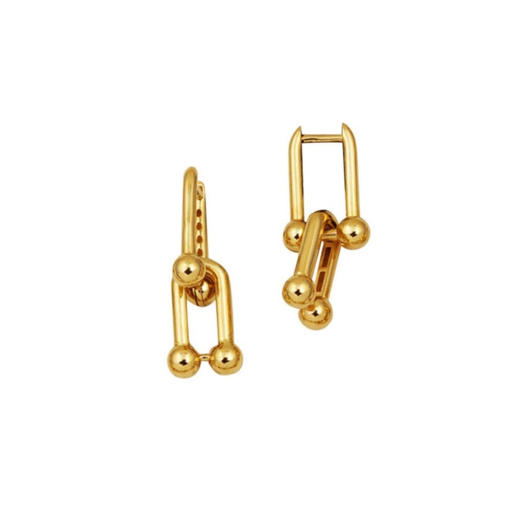 Tiffany Zincir 14 Ayar Altın Küpe