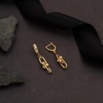 Tiffany Spor Altın Sallantılı Küpe - Görsel 5