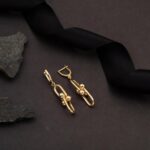 Tiffany Model Sarı Altın Sallantılı Küpe - Görsel 5