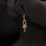 Tiffany Model Sarı Altın Sallantılı Küpe - Görsel 3