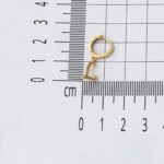 L Harfi Halka Altın Küpe 14 Ayar - Görsel 6