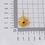 14 Ayar Garnet Taşlı Gül Altın Küpe - Görsel 6