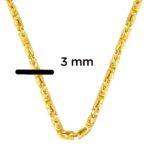 14 Ayar Altın 3 mm. Kral Zincir Kolye 50 cm. - Görsel 5