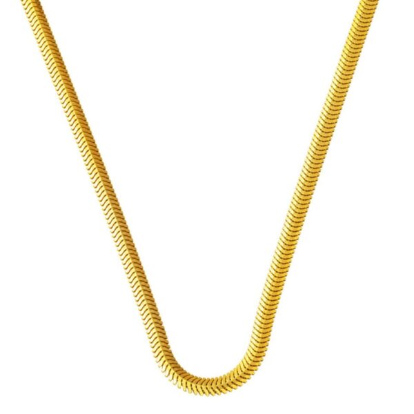 Balıksırtı Kalın Altın Zincir Kolye 60 cm.