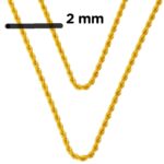 2,5 metre 14 Ayar Altın Burma Zincir - Görsel 6