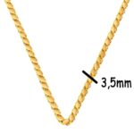 Pullu 14 Ayar Zincir Kolye (3,5mm Enli) 65 cm. - Görsel 7