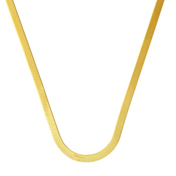 3,5mm Enli Altın Ezme Zincir 14 Ayar 45 cm.