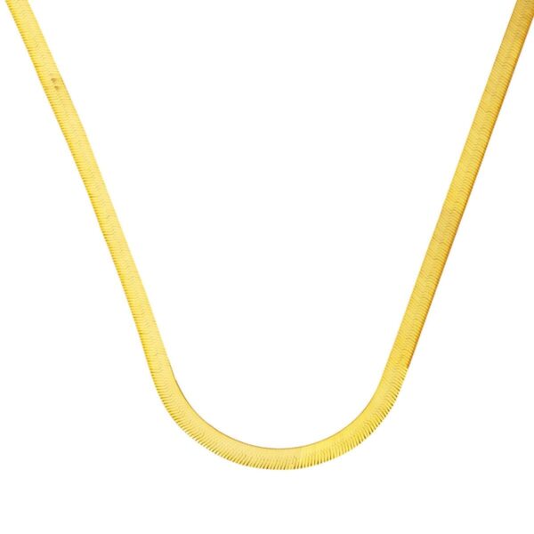4mm Enli 22 Ayar Altın Ezme Zincir Kolye 50cm.