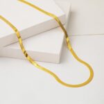 4mm Enli 22 Ayar Altın Ezme Zincir Kolye 50cm. - Görsel 3