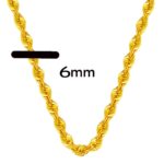 Burma Zincir Kolye 14 Ayar Altın (6 mm Enli) 60 cm. - Görsel 7
