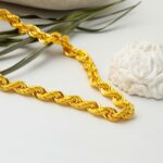 Burma Zincir Kolye 14 Ayar Altın (7 mm Enli) 60 cm. - Görsel 3