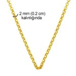 Doç 14 Ayar Altın Halka Zincir - 65 cm - Görsel 5