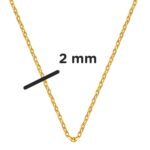 Force 14 Ayar Altın Zincir Kolye (2 mm Enli) 65 cm. - Görsel 4