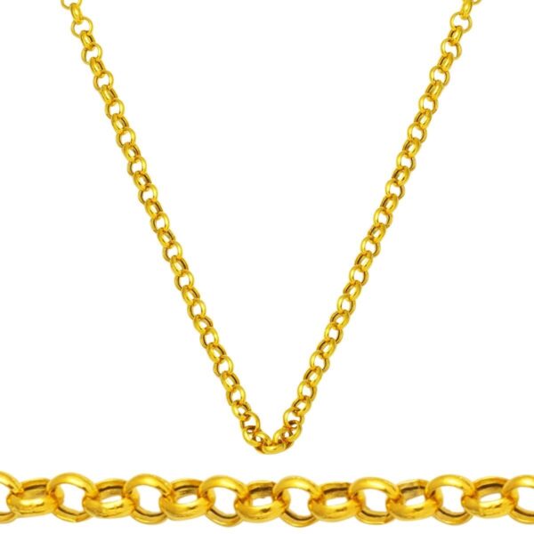 Halka 14 Ayar Altın Doç Zincir - 65 cm