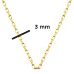 Halkalı 14 Ayar Altın Üniseks Zincir Kolye 60 cm. - Görsel 6