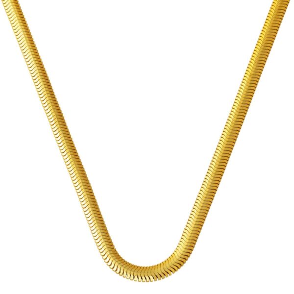 Kalın Balıksırtı 14 Ayar Altın Zincir Kolye 60cm.