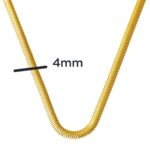 Sarı Altın 14 Ayar Balık Sırtı Zincir Kolye 55cm. 4mm Enli - Görsel 5